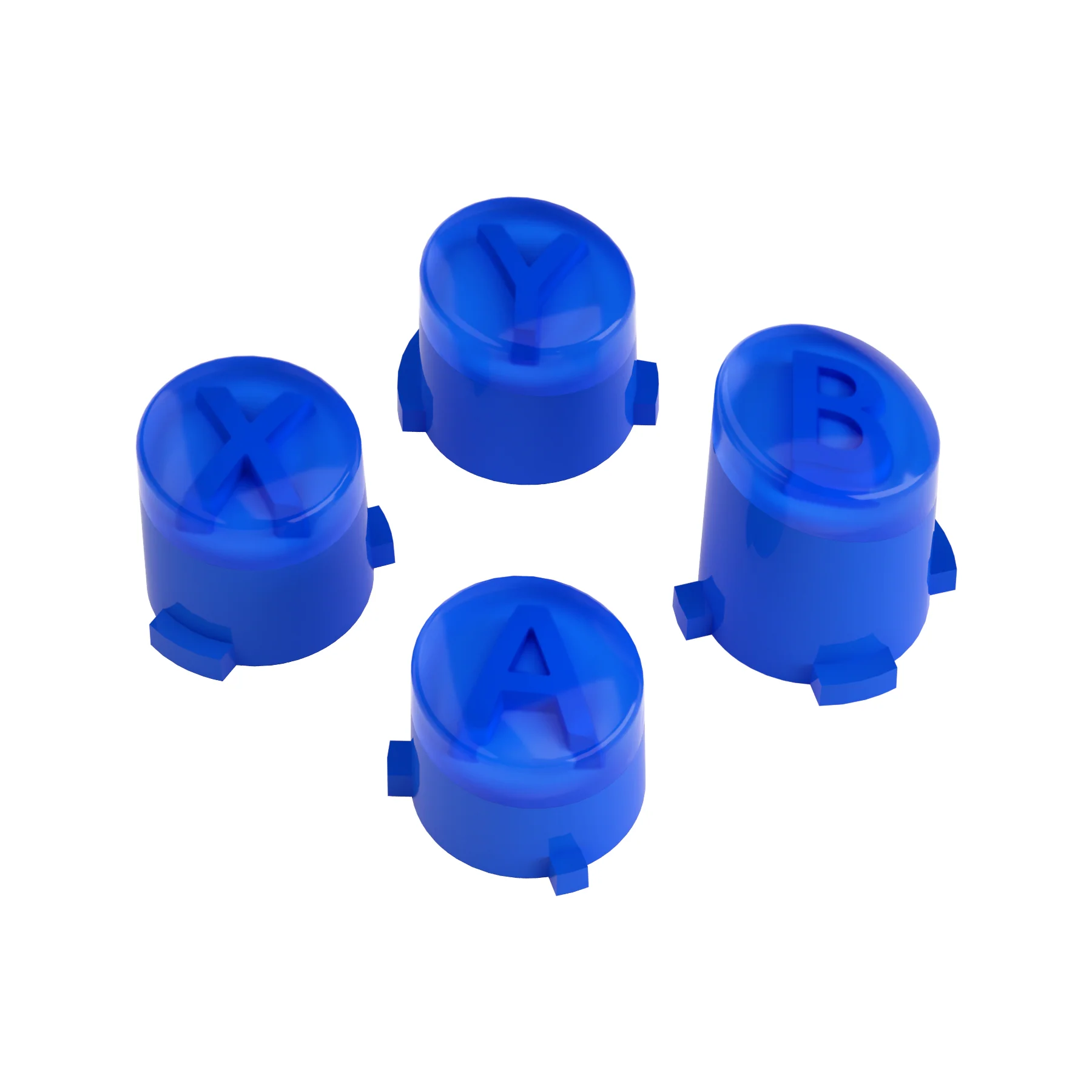 eXtremeRate Two-Tone ABXY Action Buttons with Classic Symbols for Xbox Series X/S Controller & Xbox One X/S & Xbox One Elite V1/V2 Controller - Blue & Clear - Image 2
