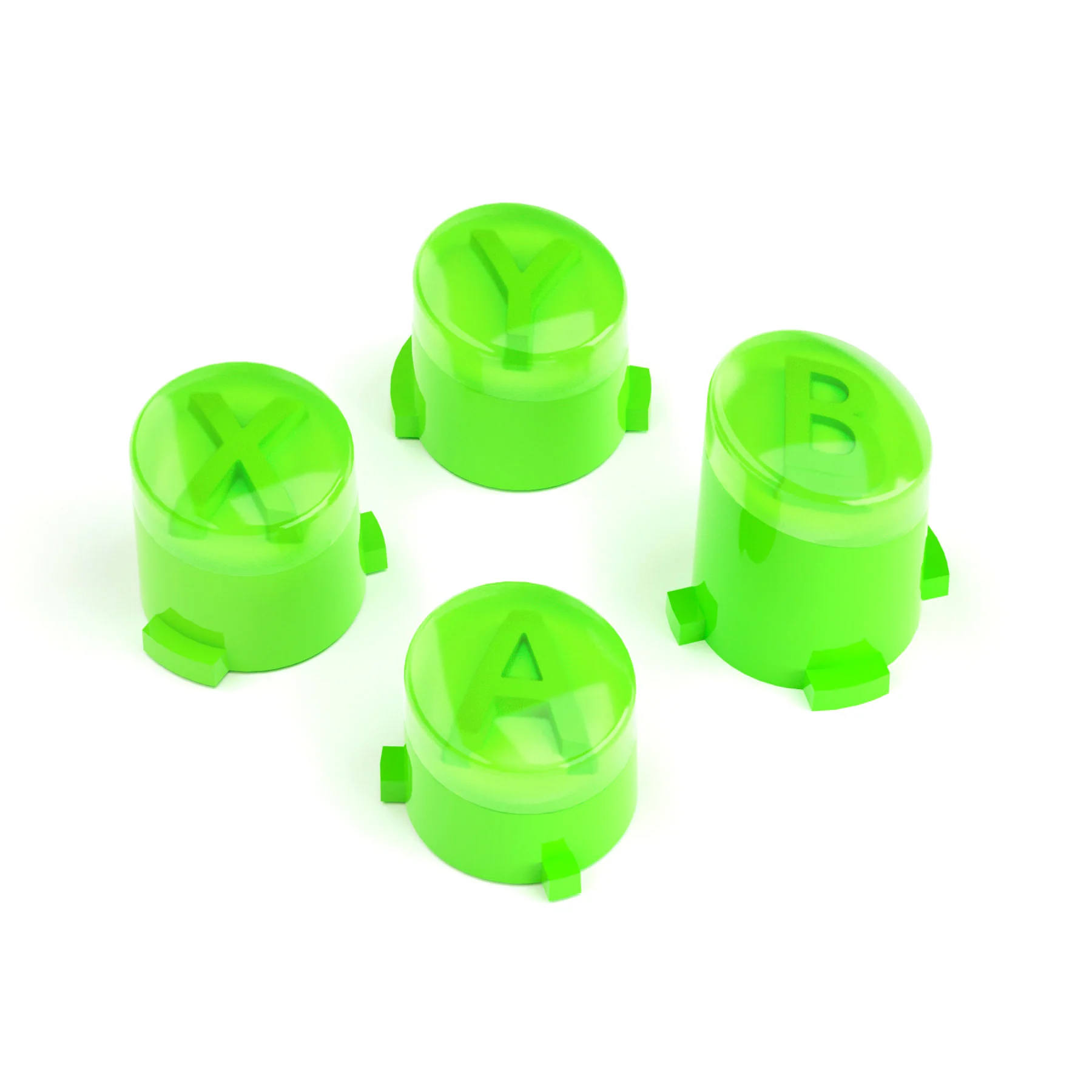 eXtremeRate Two-Tone ABXY Action Buttons with Classic Symbols for Xbox Series X/S Controller & Xbox One X/S & Xbox One Elite V1/V2 Controller - Green & Clear - Image 2