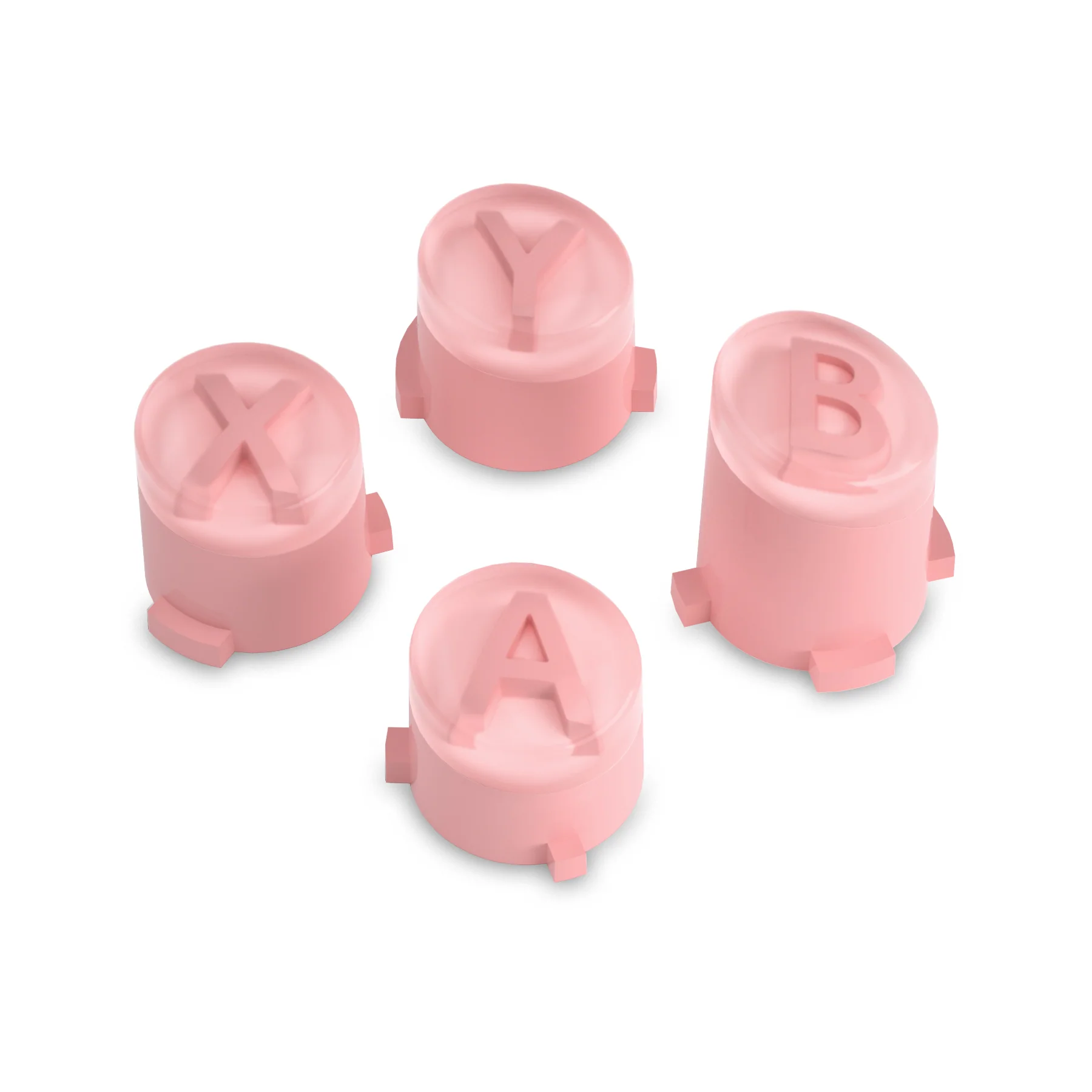eXtremeRate Two-Tone ABXY Action Buttons with Classic Symbols for Xbox Series X/S Controller & Xbox One X/S & Xbox One Elite V1/V2 Controller - Pale Red & Clear - Image 2