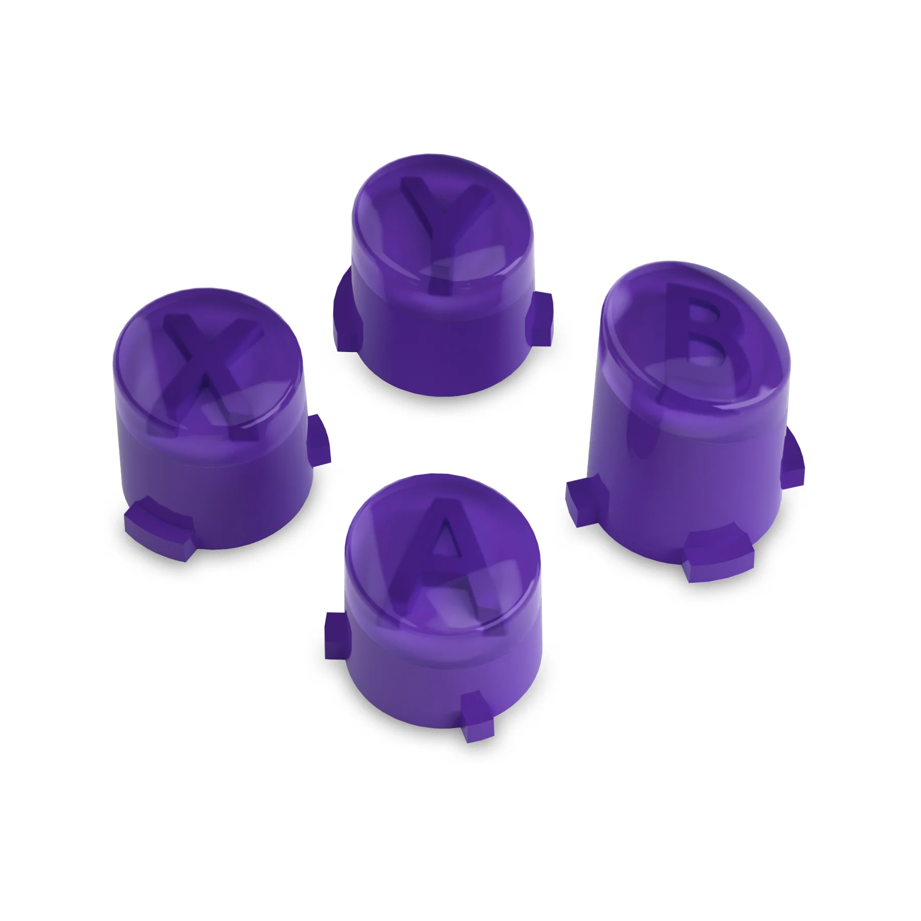 eXtremeRate Two-Tone ABXY Action Buttons with Classic Symbols for Xbox Series X/S Controller & Xbox One X/S & Xbox One Elite V1/V2 Controller - Purple & Clear - Image 2