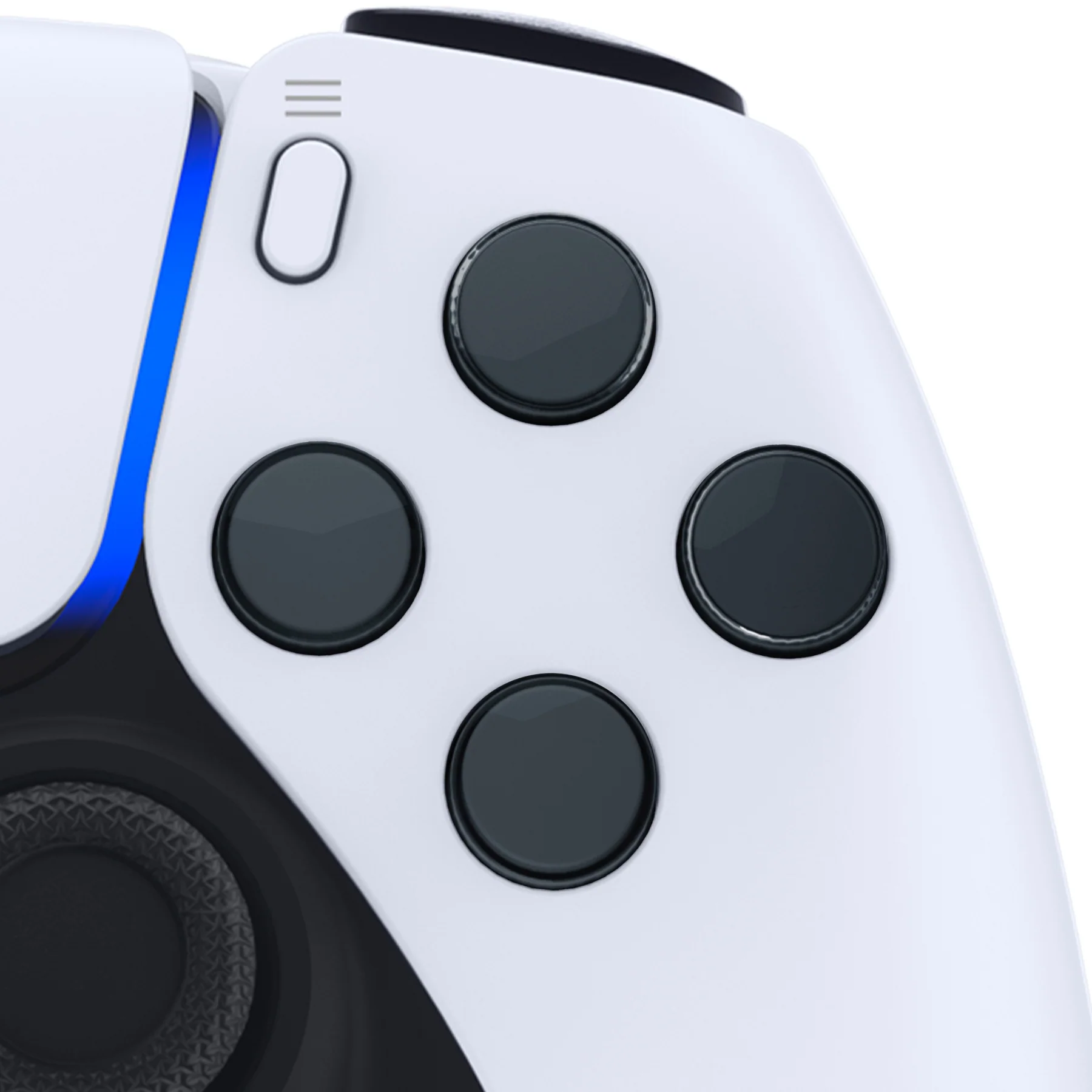eXtremeRate Replacement No Letter Imprint Two-Tone Dpad Action Buttons for PS5 Controller - Gray & Clear - Image 6