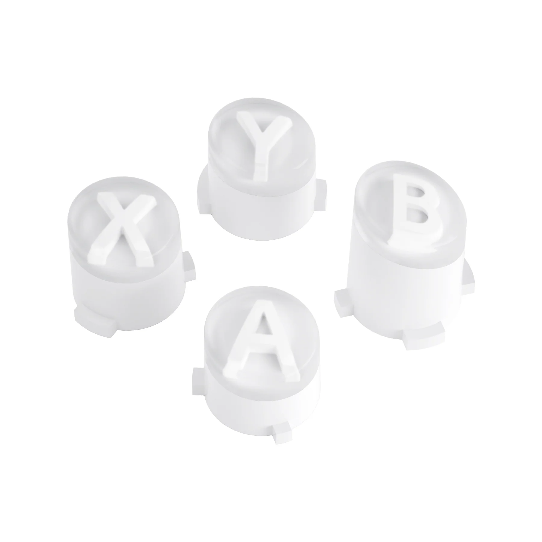 eXtremeRate Two-Tone ABXY Action Buttons with Classic Symbols for Xbox Series X/S Controller & Xbox One X/S & Xbox One Elite V1/V2 Controller - Robot White & Clear - Image 2