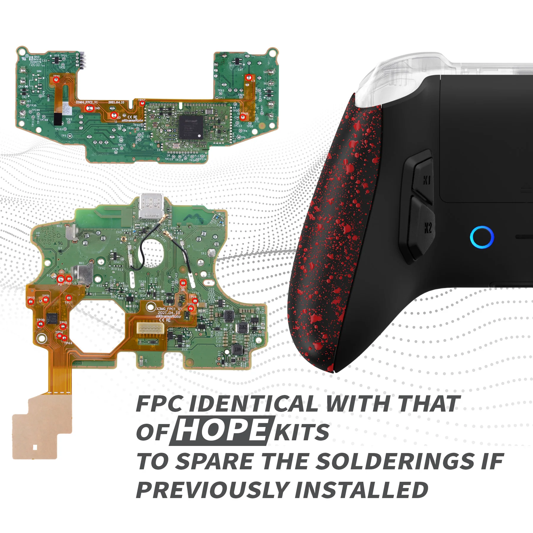 eXtremeRate VICTOR X Remap Kit for Xbox Series X & S Controller - Textured Red - Image 9