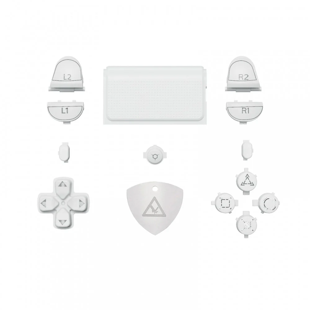 eXtremeRate Replacement Full Set Buttons with Classical Symbols for PS4 Slim Pro CUH-ZCT2 Controller, Compatible with eXtremeRate DTFS LED Kit - White - Image 2