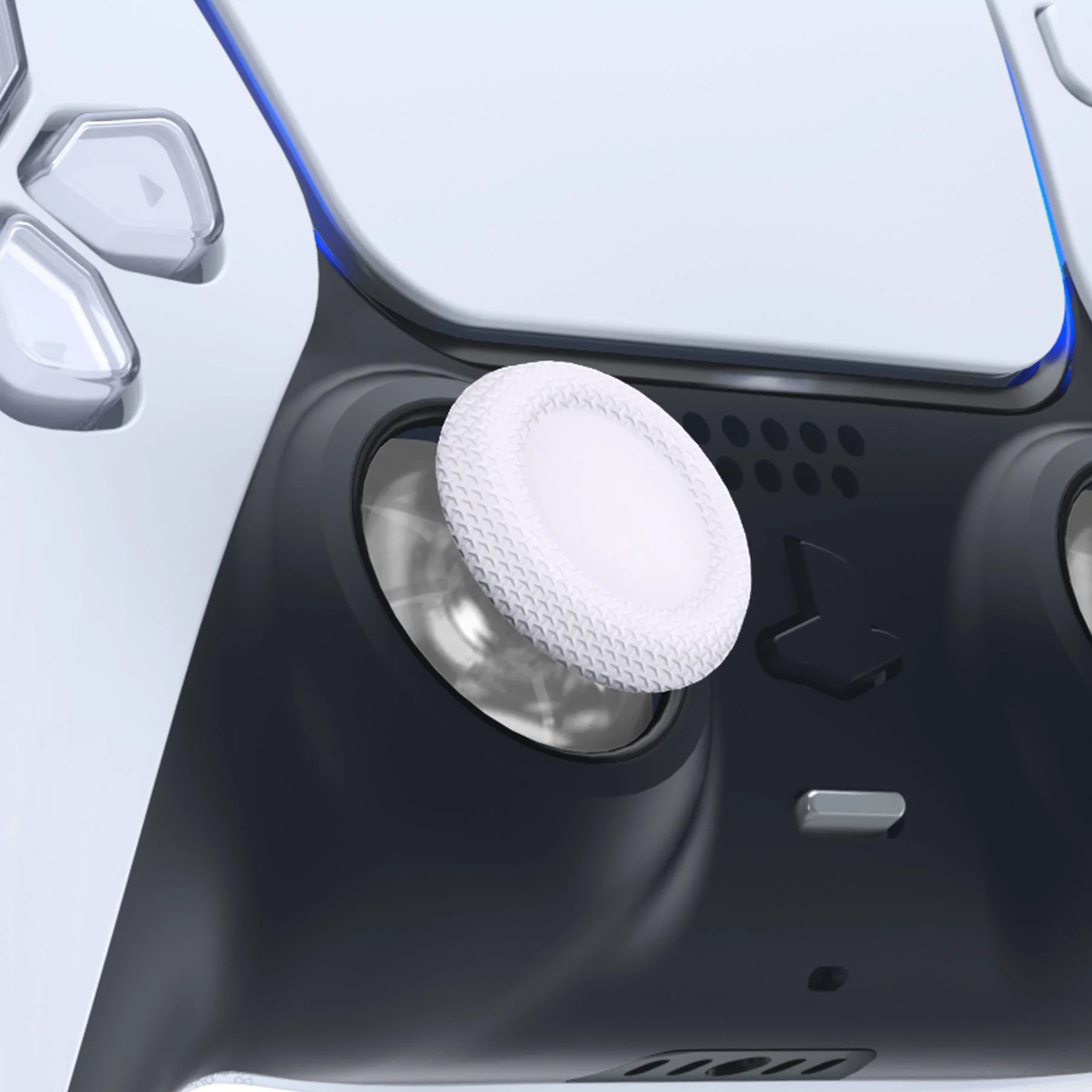 eXtremeRate Replacement Dual-Color Thumbsticks Analog Stick Joystick Compatible with PS5 & PS4 All Model Controller - White & Clear - Image 3