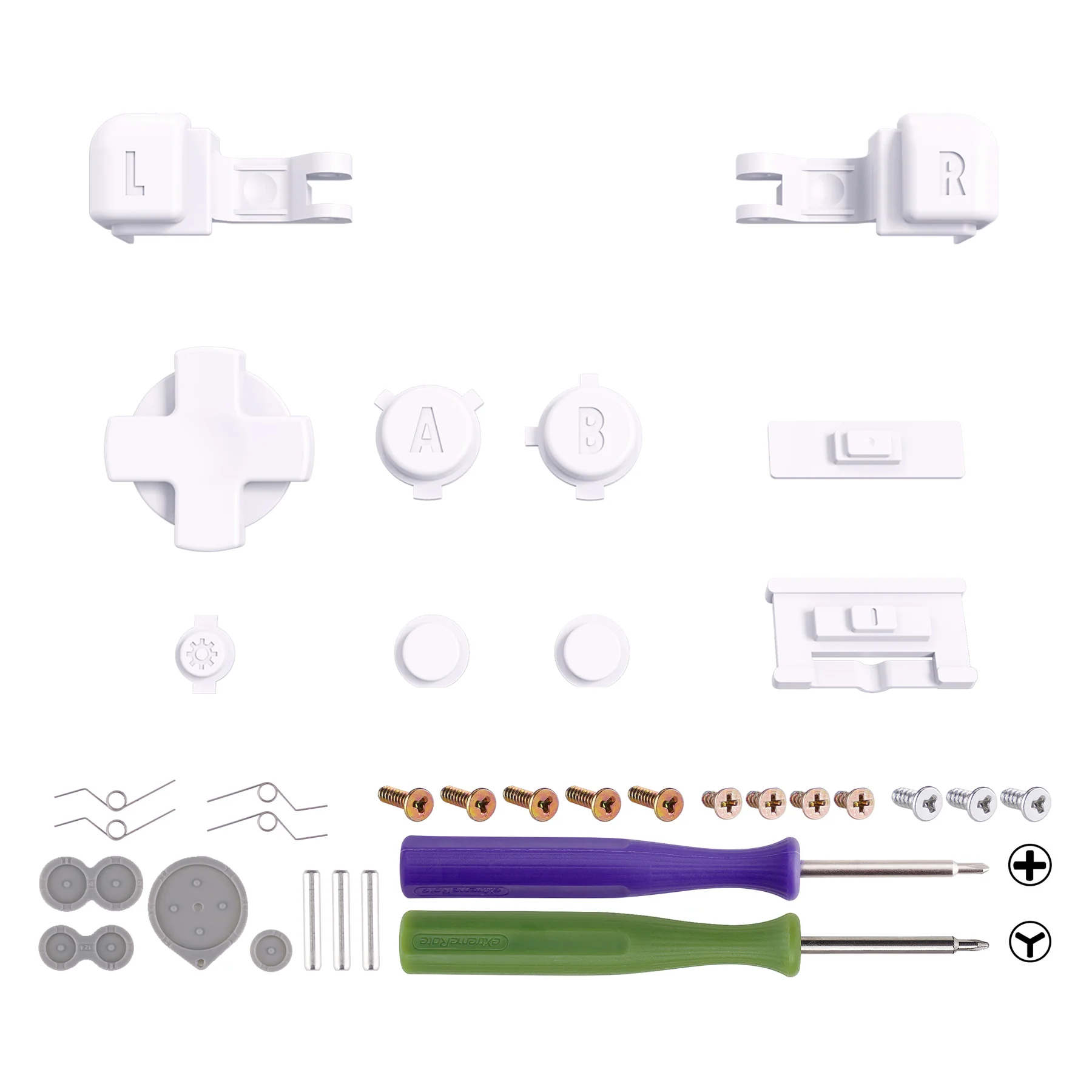eXtremeRate Custom Replacement Full Set Buttons for Gameboy Advance SP GBA SP Console - White - Image 2