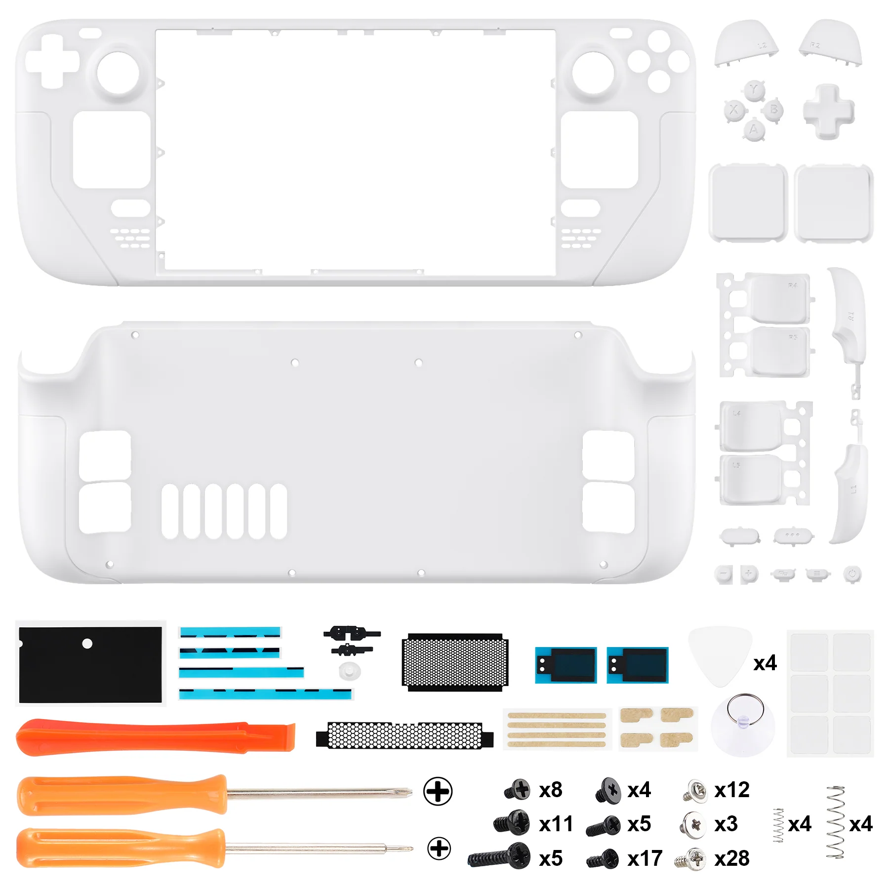 eXtremeRate Custom Full Set Shell with Buttons for Steam Deck LCD - White - Image 4
