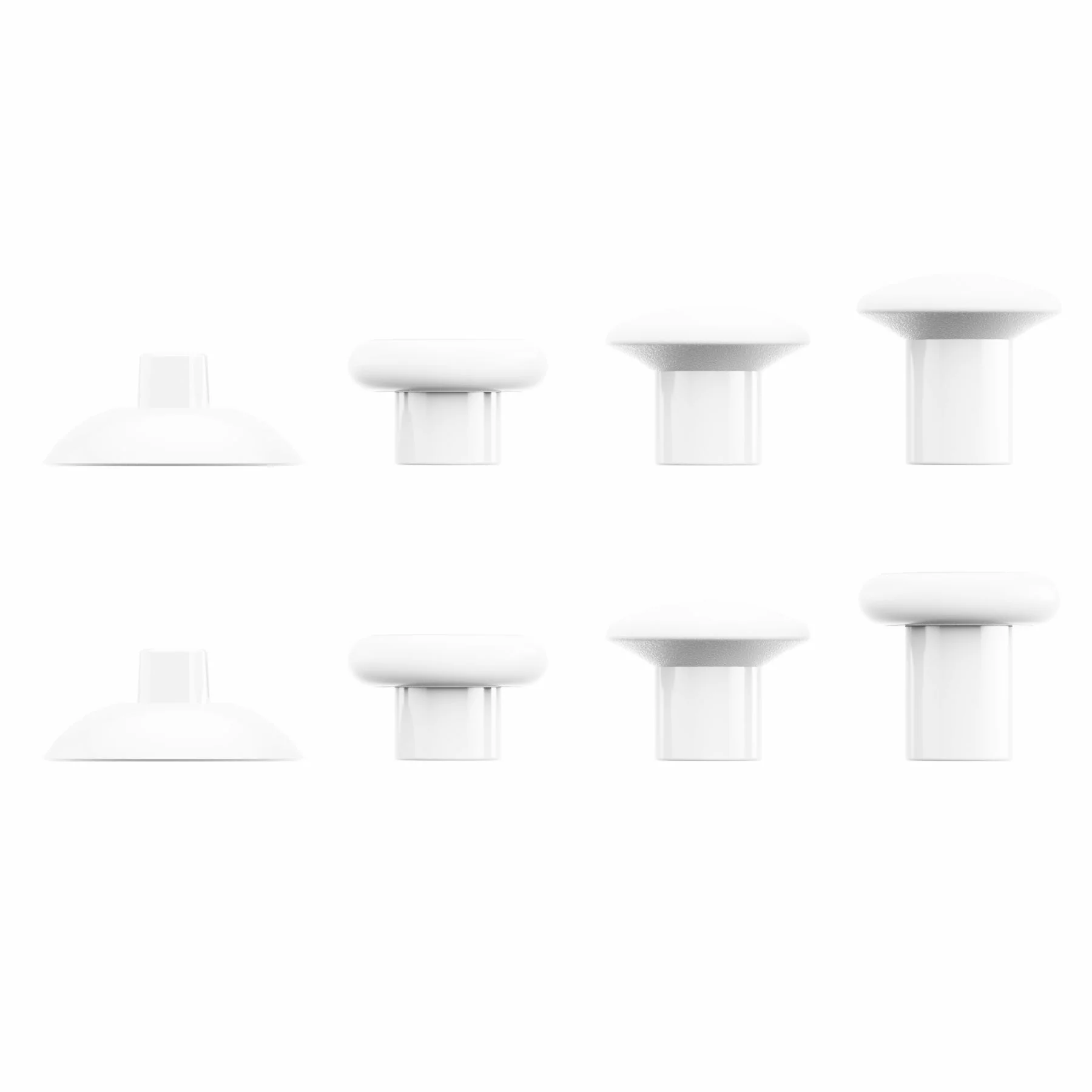 eXtremeRate Interchangeable Ergonomic Thumbsticks with 3 Height Domed and Concave Grips for Nintendo Switch Pro Controller - White - Image 5