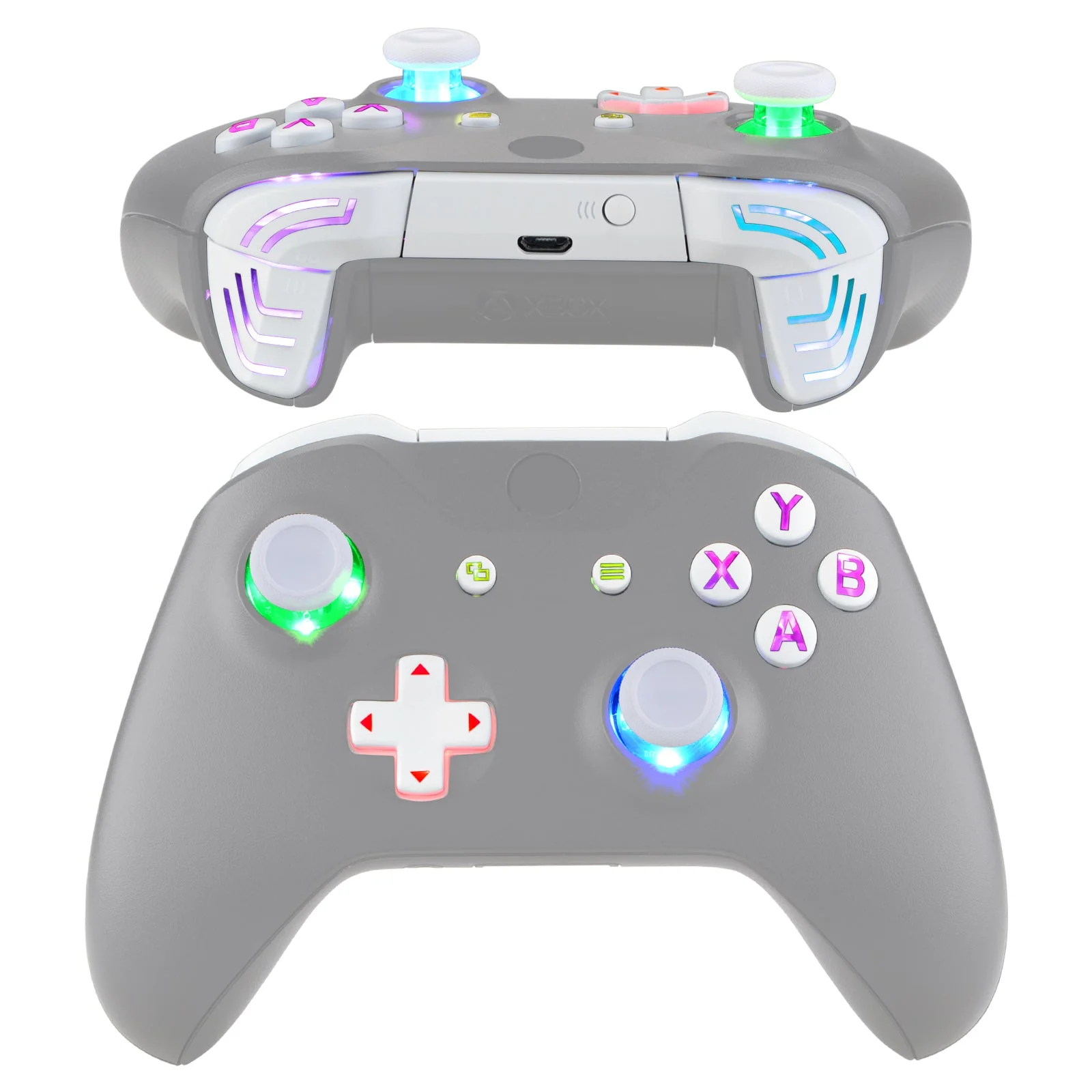 eXtremeRate Multi-Colors Luminated Buttons DTFS (DTF 2.0) LED Kit for Xbox One X & S Controller - White - Image 3
