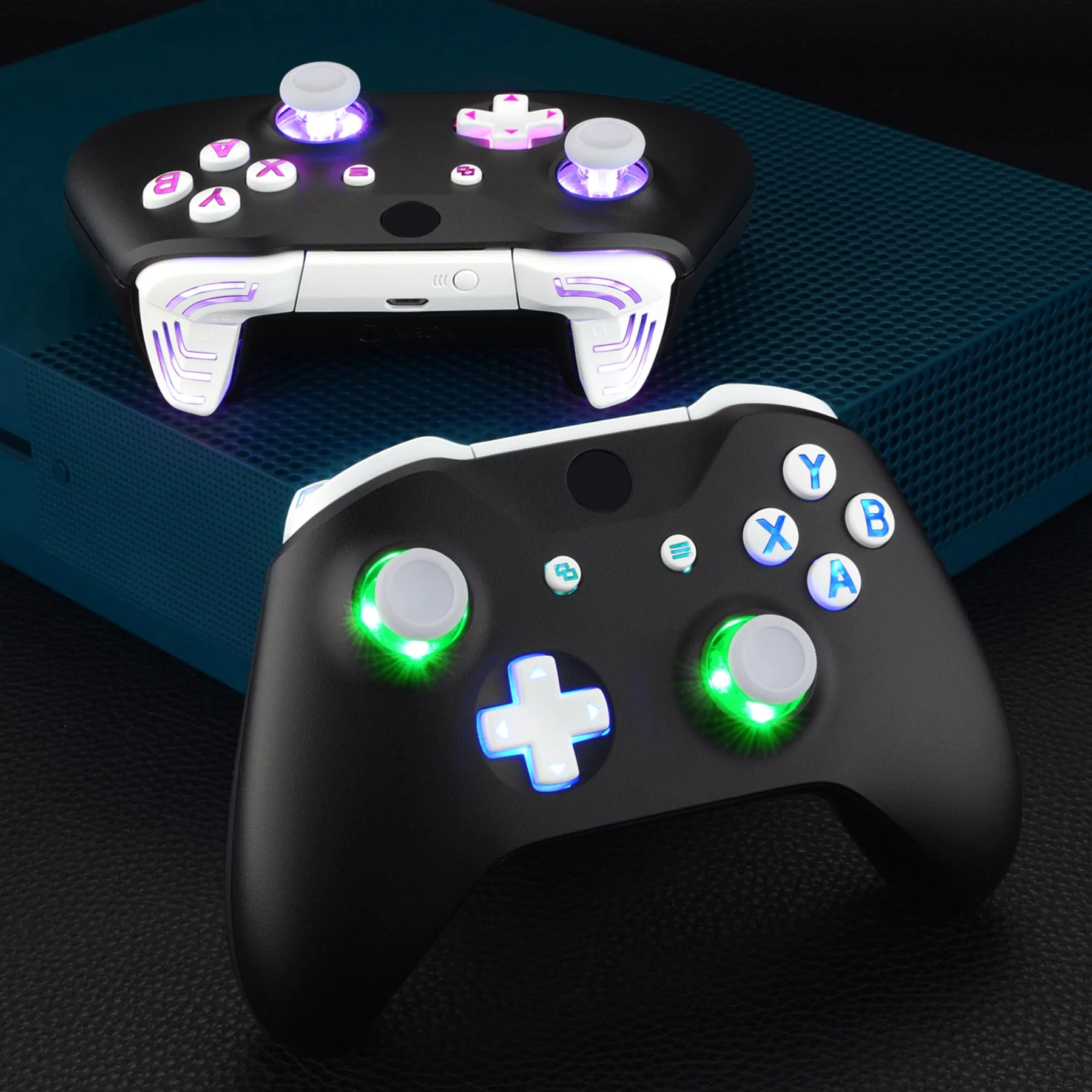 eXtremeRate Multi-Colors Luminated Buttons DTFS (DTF 2.0) LED Kit for Xbox One X & S Controller - White - Image 9