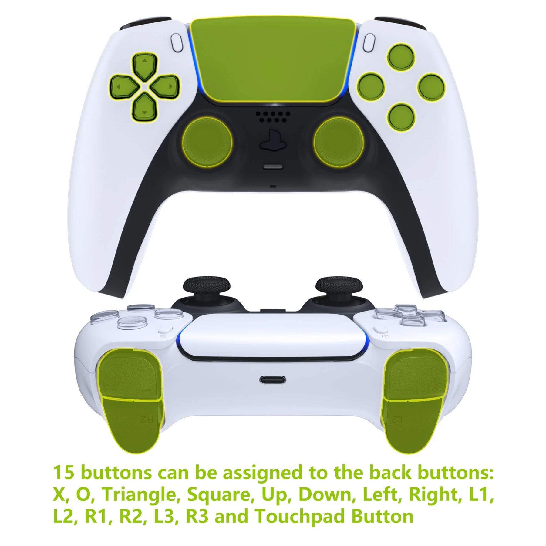 eXtremeRate Silver Real Metal Buttons (RMB) Version RISE 2.0 Remap Kit for PS5 Controller BDM-010/020 - White - Image 5
