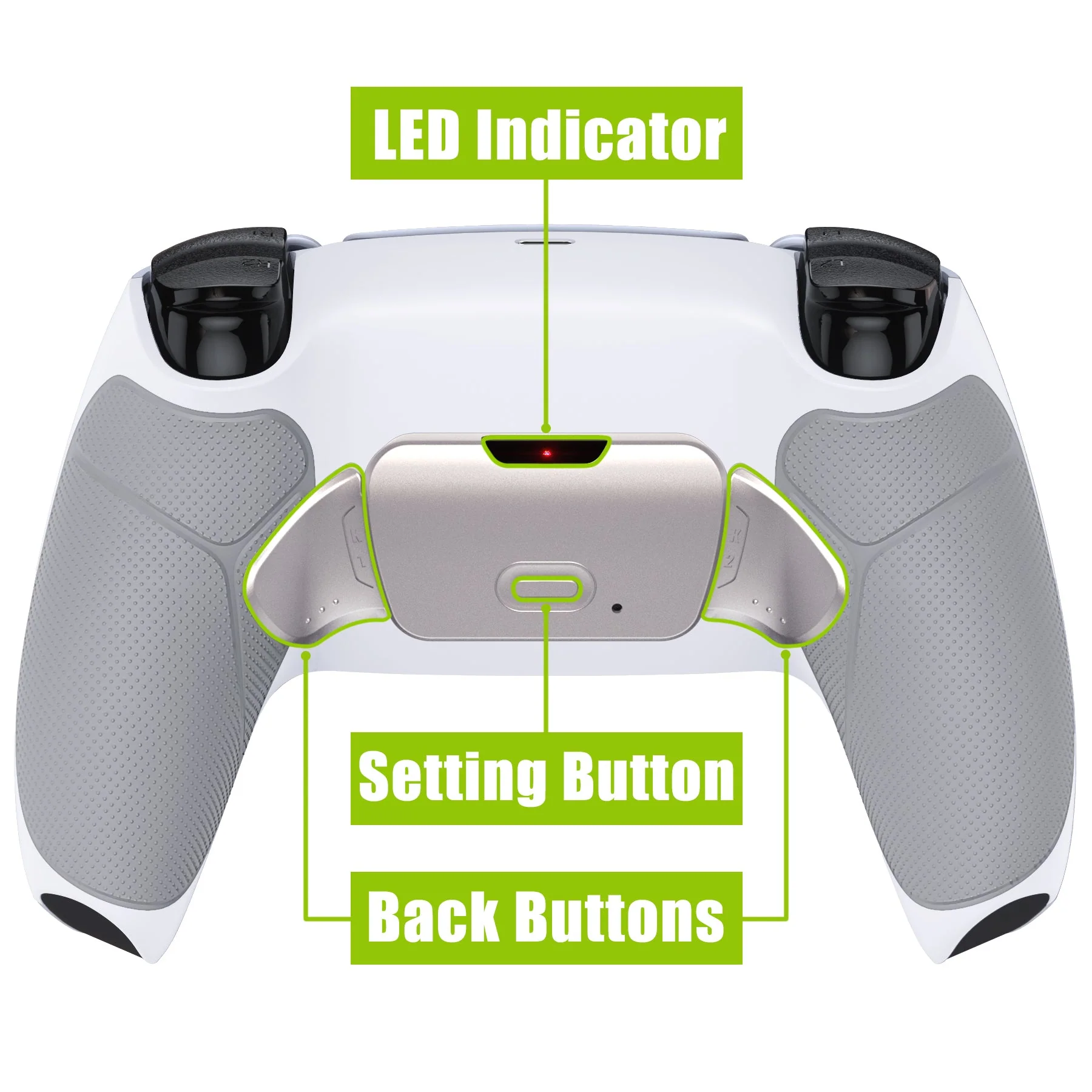 eXtremeRate Silver Real Metal Buttons (RMB) Version RISE 2.0 Remap Kit for PS5 Controller BDM-010/020 - Rubberized Gray - Image 4