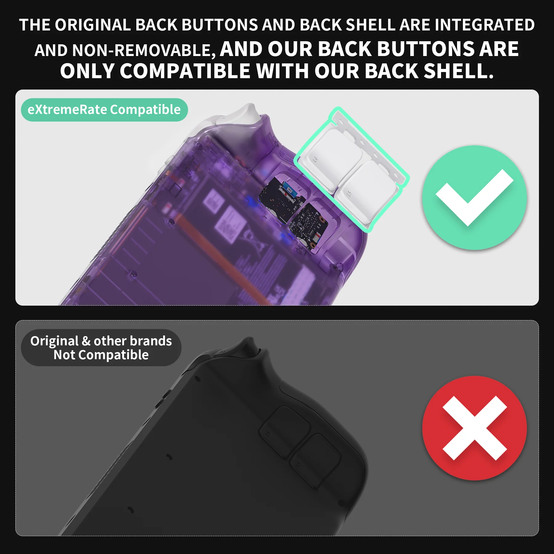 eXtremeRate Replacement Full Set Buttons for Steam Deck LCD - White - Image 4