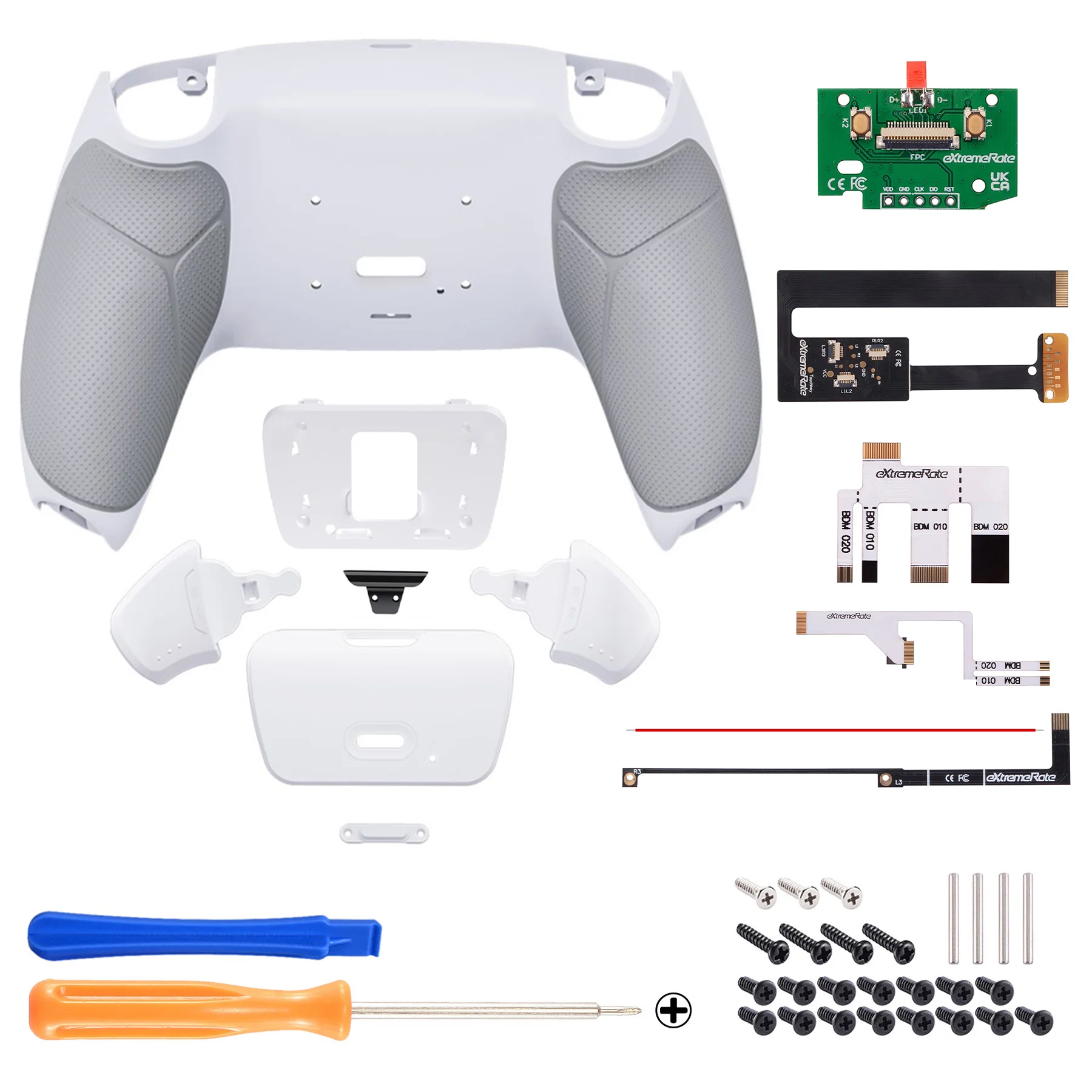 eXtremeRate Remappable Rise 2.0 Remap Kit for PS5 Controller BDM-010 & BDM-020 - Rubberized White - Image 2