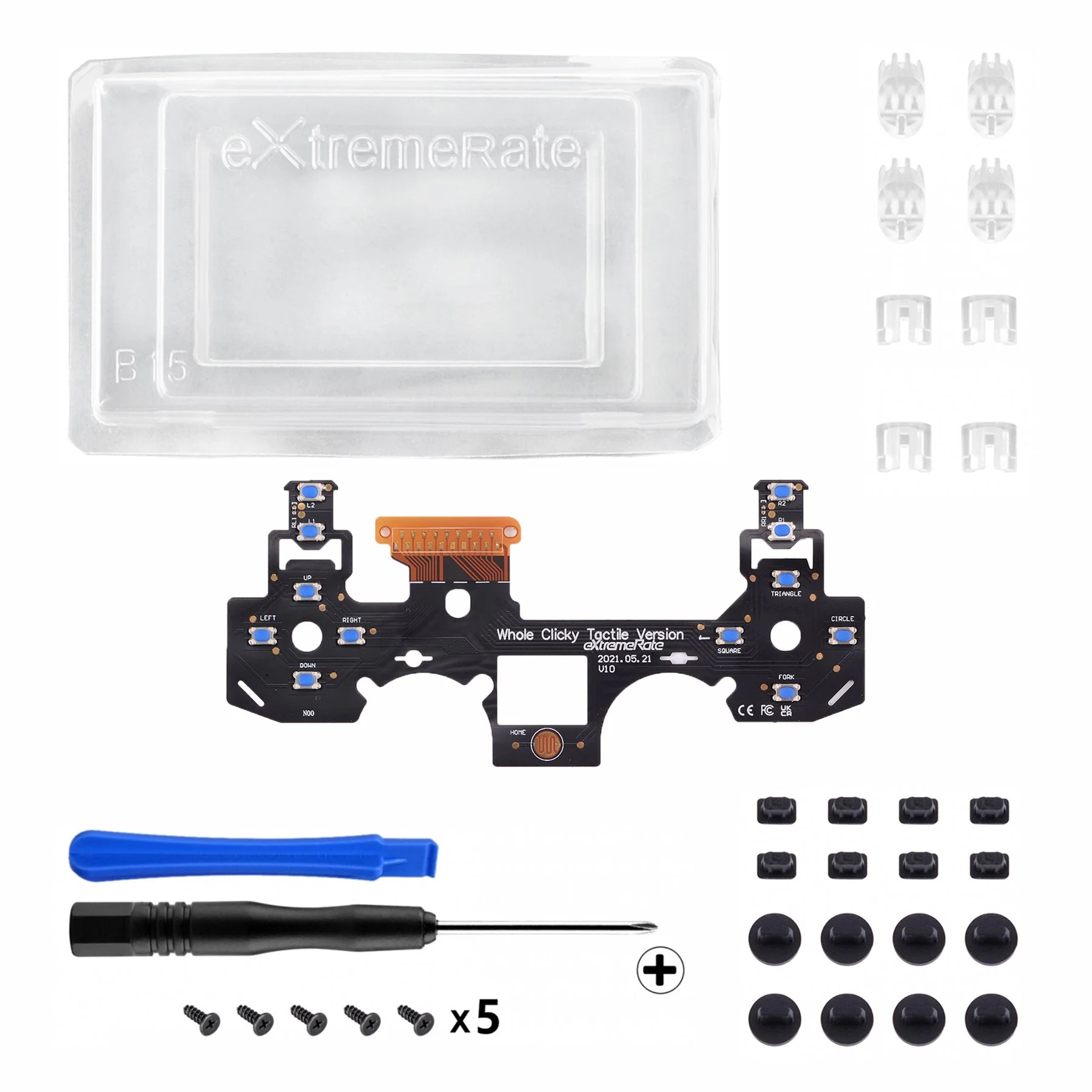 eXtremeRate WHOLE TACTILE Clicky Kit for PS4 Controller Shoulder Face Dpad Buttons, Mouse Click Kit for PS4 Controller CUH-ZCT2 JDM-040/050/055 - Image 5