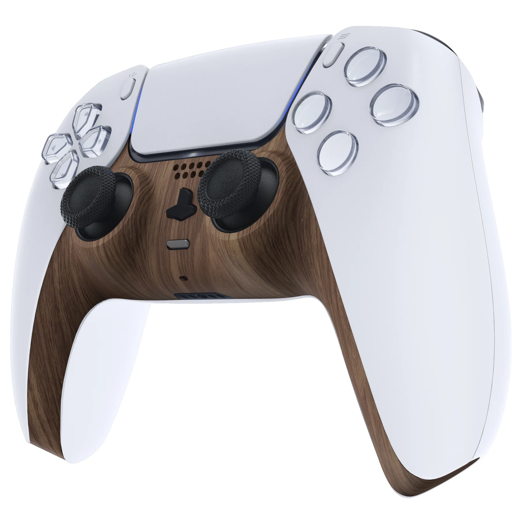 eXtremeRate Replacement Decorative Trim Shell with Accent Rings Compatible with PS5 Controller BDM-010/020/030/040/050 - Wood Grain - Image 4