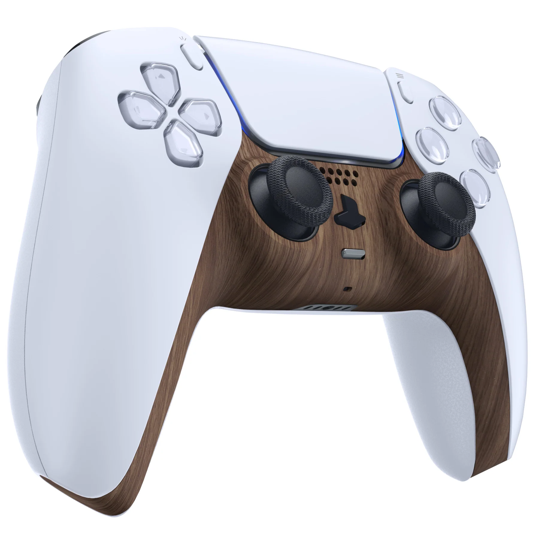 eXtremeRate Replacement Decorative Trim Shell with Accent Rings Compatible with PS5 Controller BDM-010/020/030/040/050 - Wood Grain - Image 5