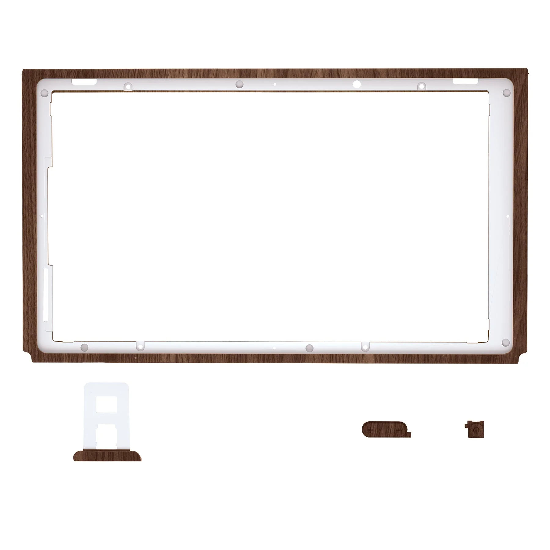 eXtremeRate DIY Replacement Housing Shell Front Frame with Volume Up Down Power Buttons for NS Switch Console - Wood Grain - Image 2