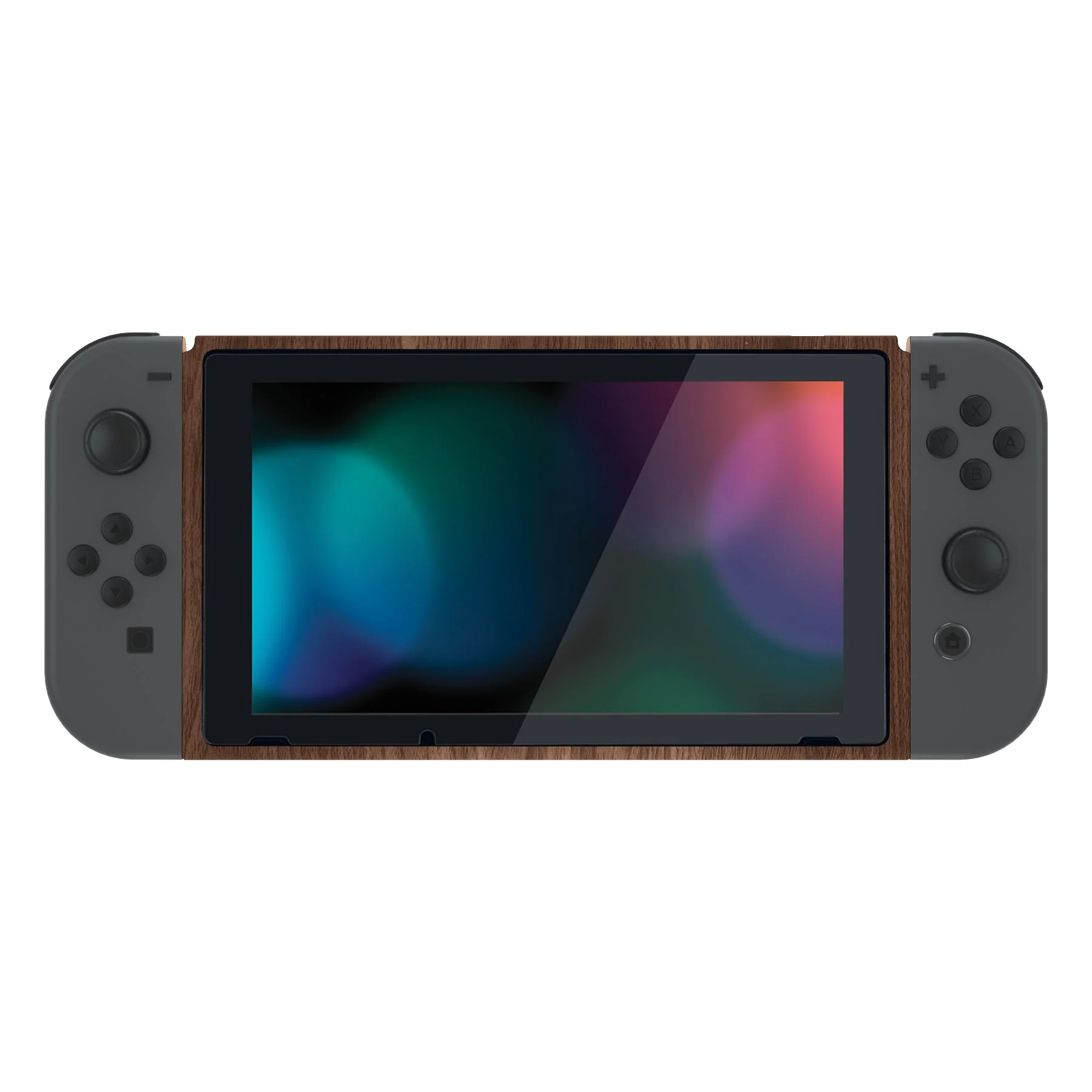 eXtremeRate DIY Replacement Housing Shell Front Frame with Volume Up Down Power Buttons for NS Switch Console - Wood Grain - Image 4
