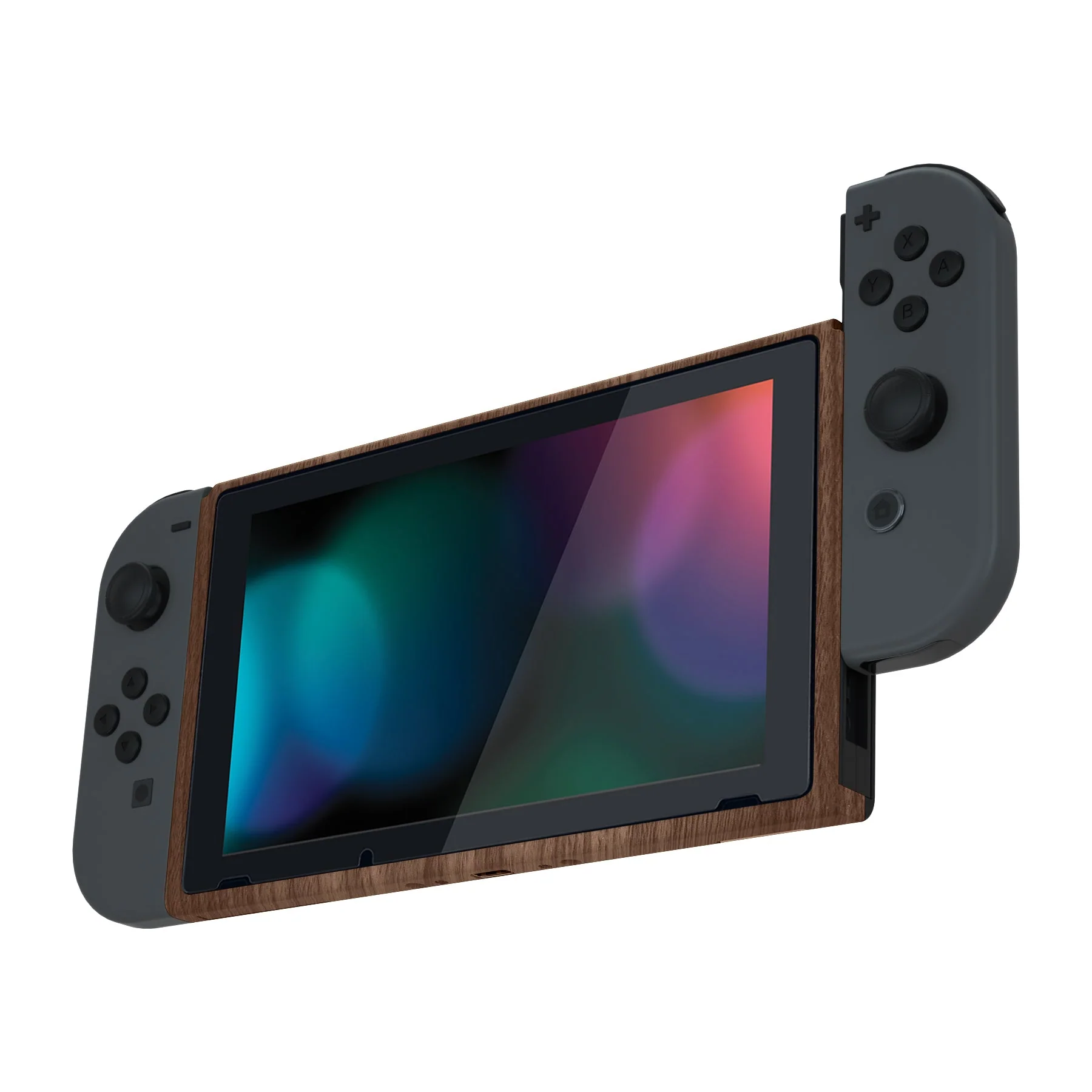 eXtremeRate DIY Replacement Housing Shell Front Frame with Volume Up Down Power Buttons for NS Switch Console - Wood Grain - Image 6