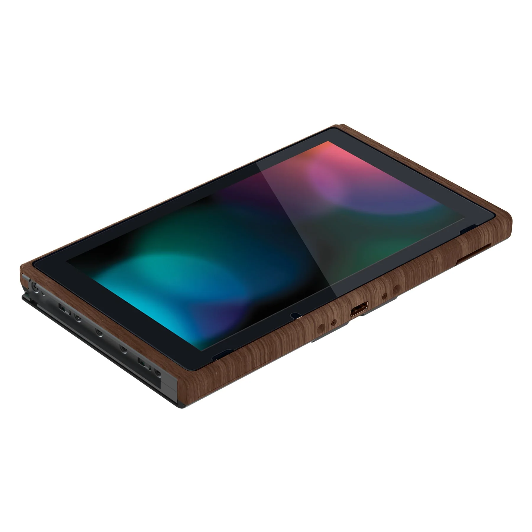 eXtremeRate DIY Replacement Housing Shell Front Frame with Volume Up Down Power Buttons for NS Switch Console - Wood Grain - Image 7