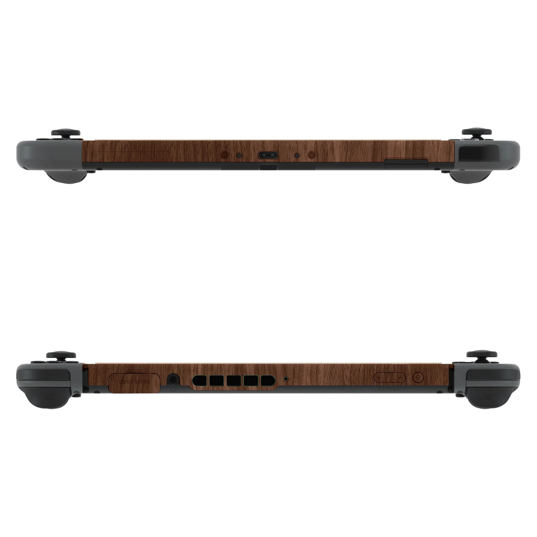 eXtremeRate DIY Replacement Housing Shell Front Frame with Volume Up Down Power Buttons for NS Switch Console - Wood Grain - Image 8