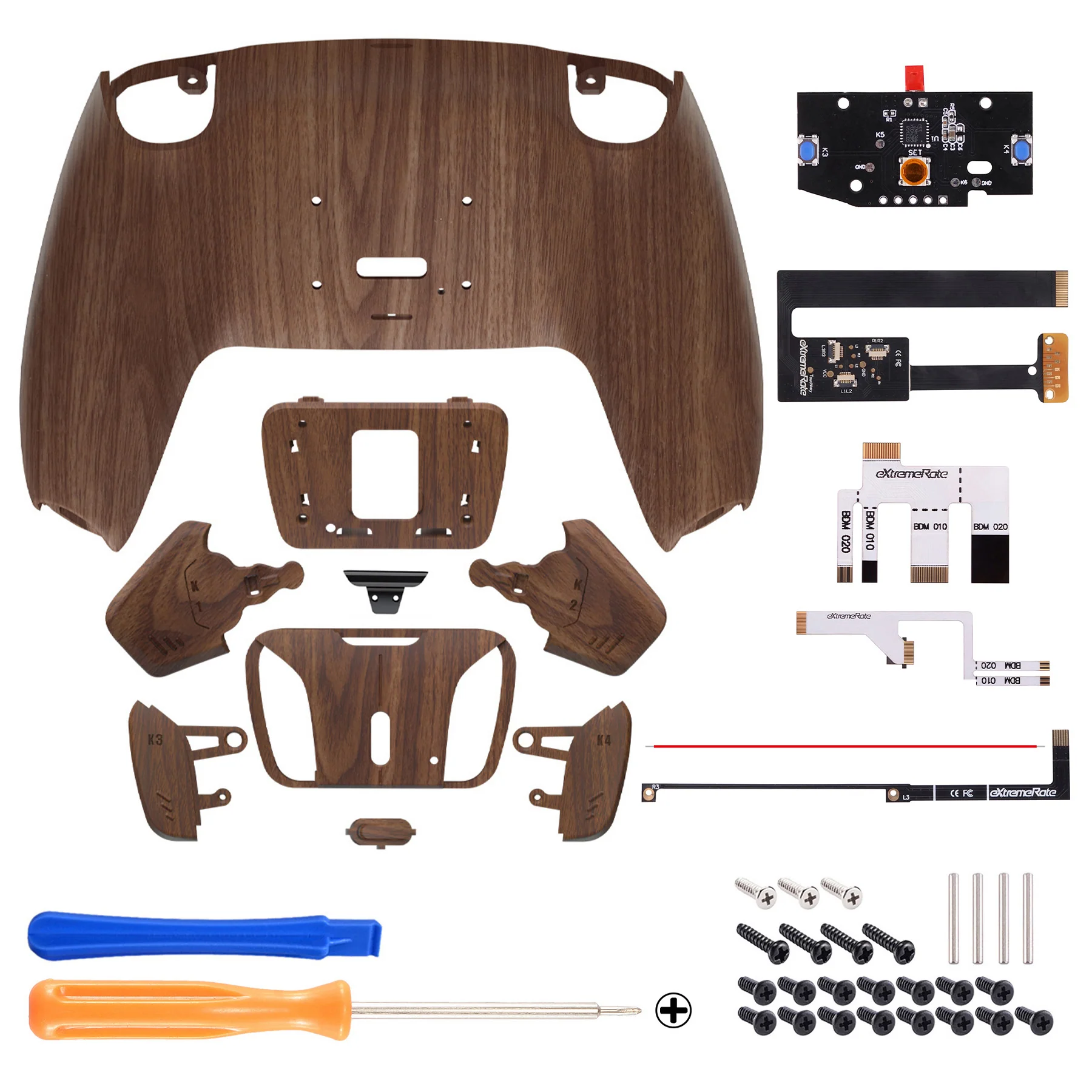 eXtremeRate Remappable RISE4 Remap Kit for PS5 Controller BDM-010/020 - Wood Grain - Image 2
