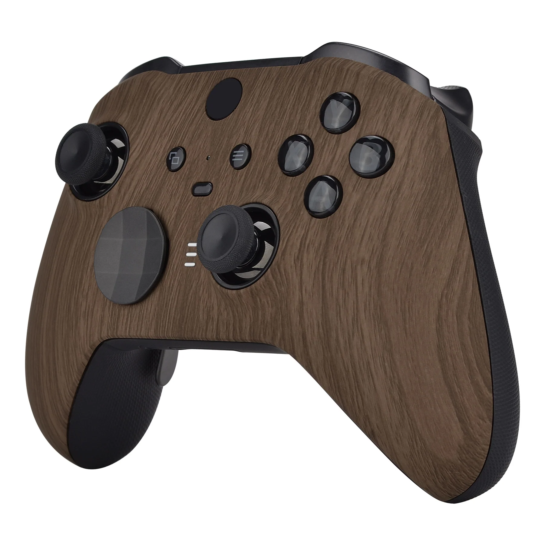 eXtremeRate Replacement Front Housing Shell Case with Accent Rings for Xbox One Elite Series 2 & Elite 2 Core Controller (Model 1797) - Wood Grain - Image 5