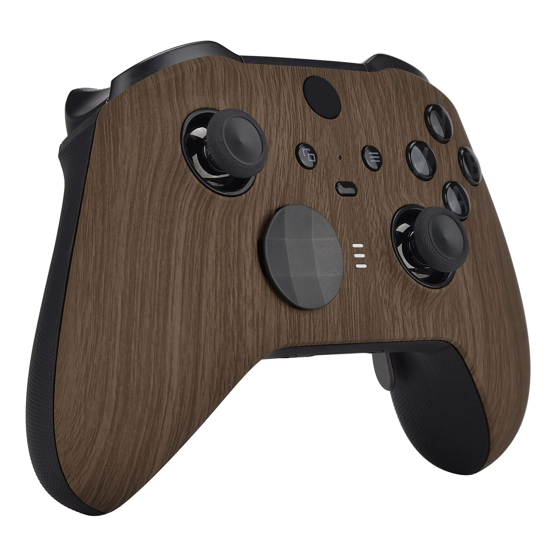 eXtremeRate Replacement Front Housing Shell Case with Accent Rings for Xbox One Elite Series 2 & Elite 2 Core Controller (Model 1797) - Wood Grain - Image 6