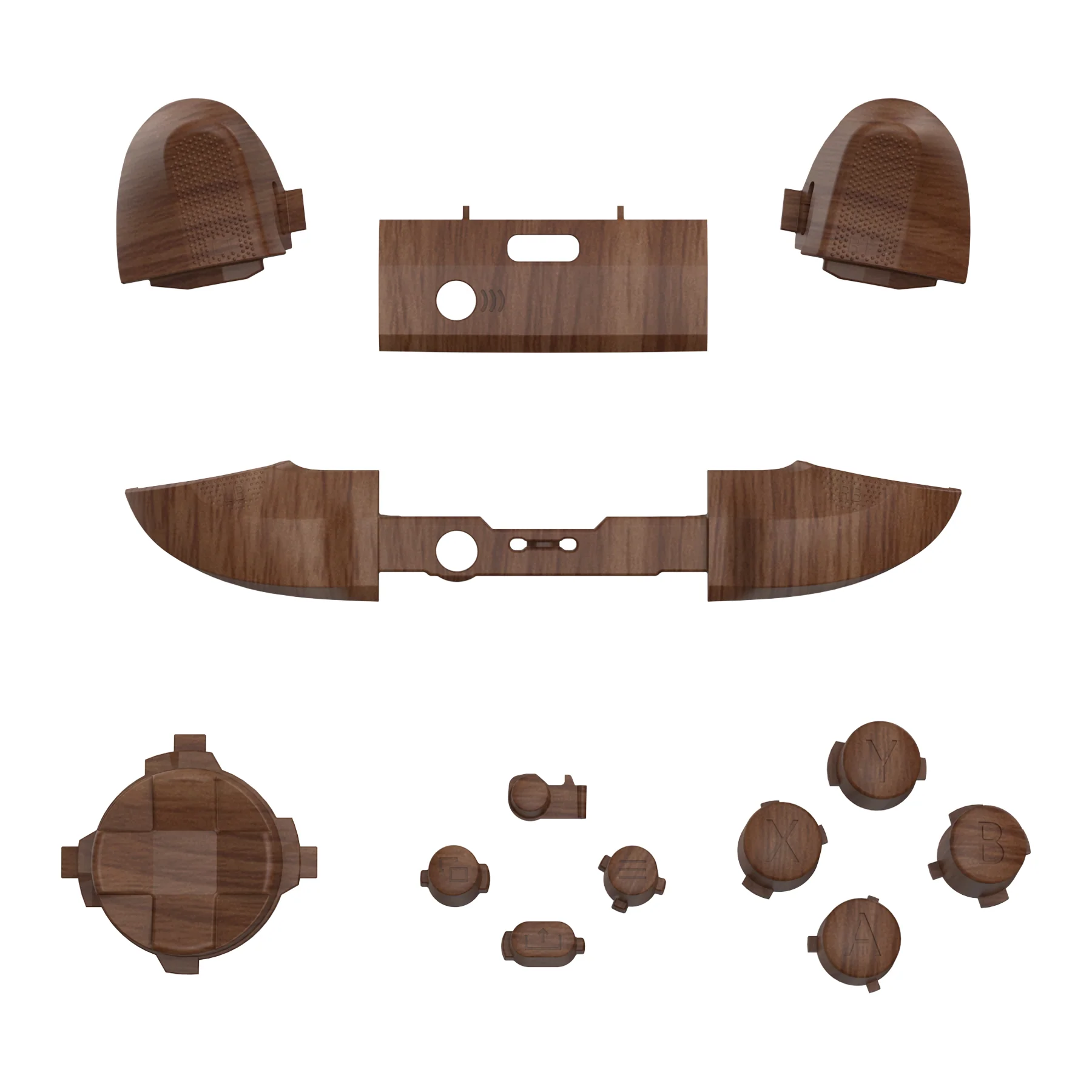 eXtremeRate Replacement Full Set Buttons for Xbox Series X & S Controller - Wood Grain - Image 2
