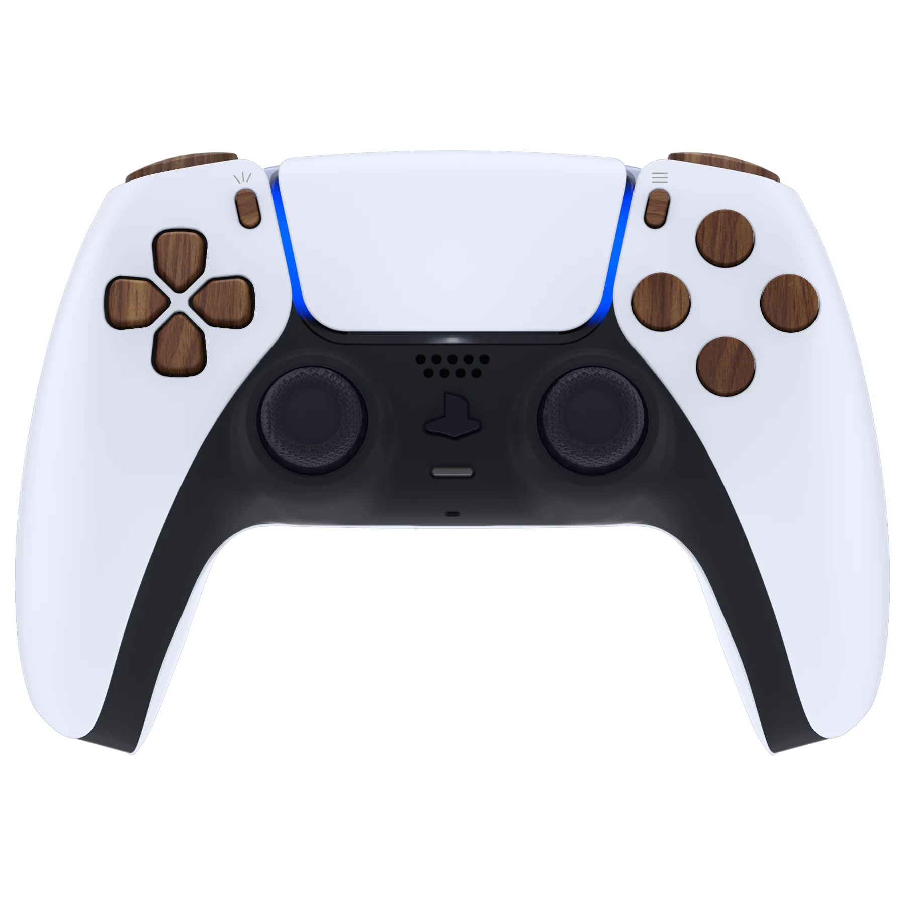 eXtremeRate Replacement Full Set Buttons Compatible with PS5 Controller BDM-030/040/050/060 - Wood Grain - Image 4