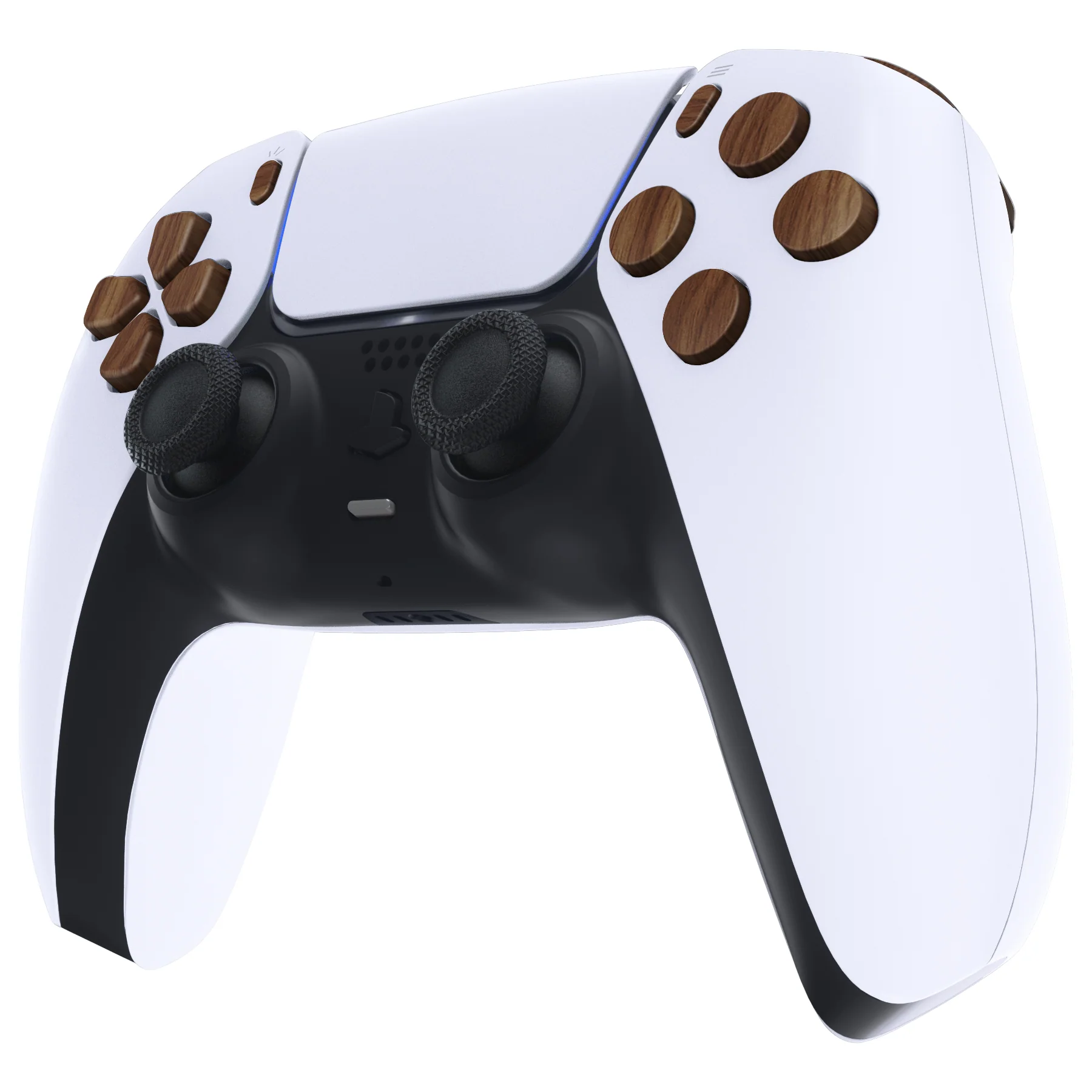 eXtremeRate Replacement Full Set Buttons Compatible with PS5 Controller BDM-030/040/050/060 - Wood Grain - Image 5