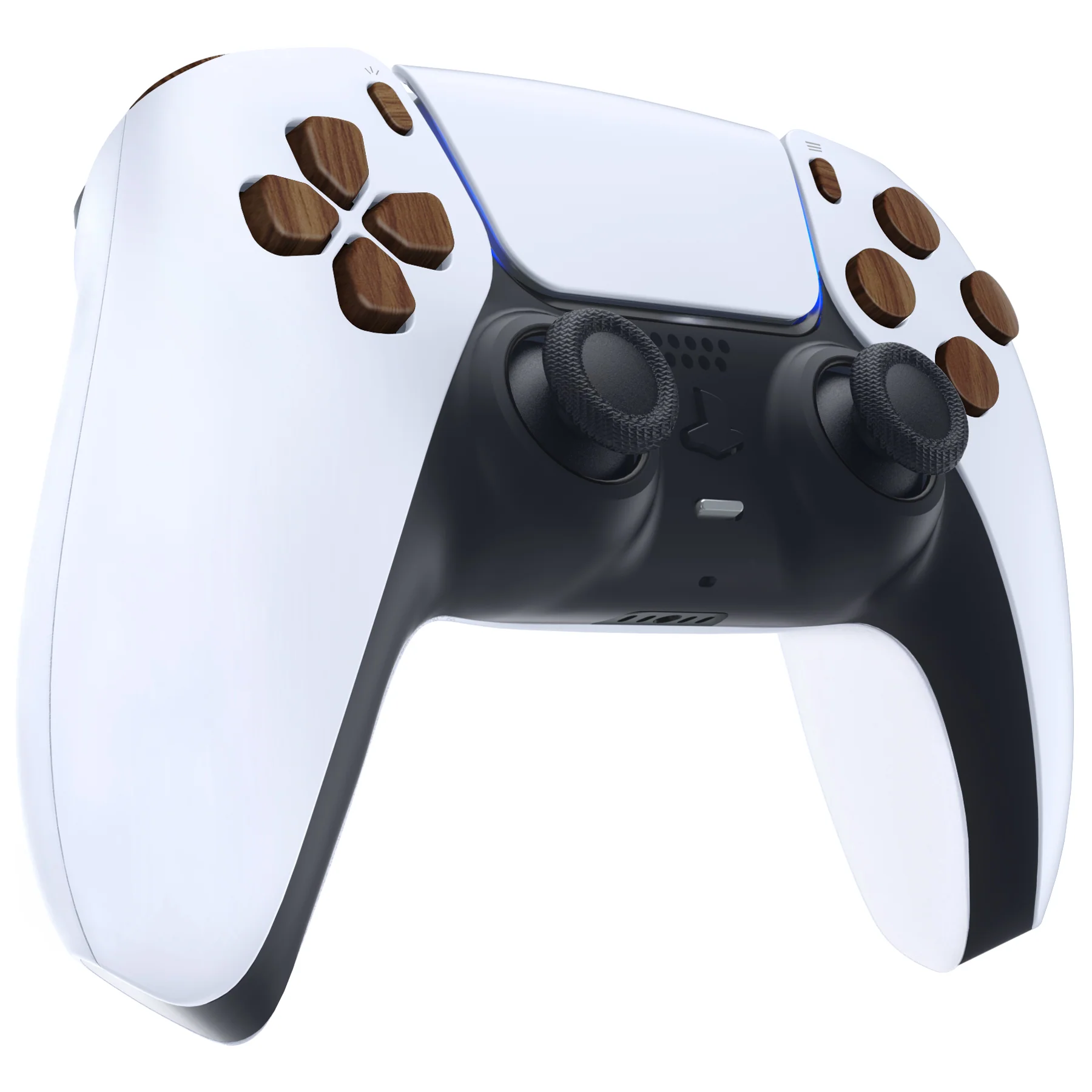 eXtremeRate Replacement Full Set Buttons Compatible with PS5 Controller BDM-030/040/050/060 - Wood Grain - Image 6