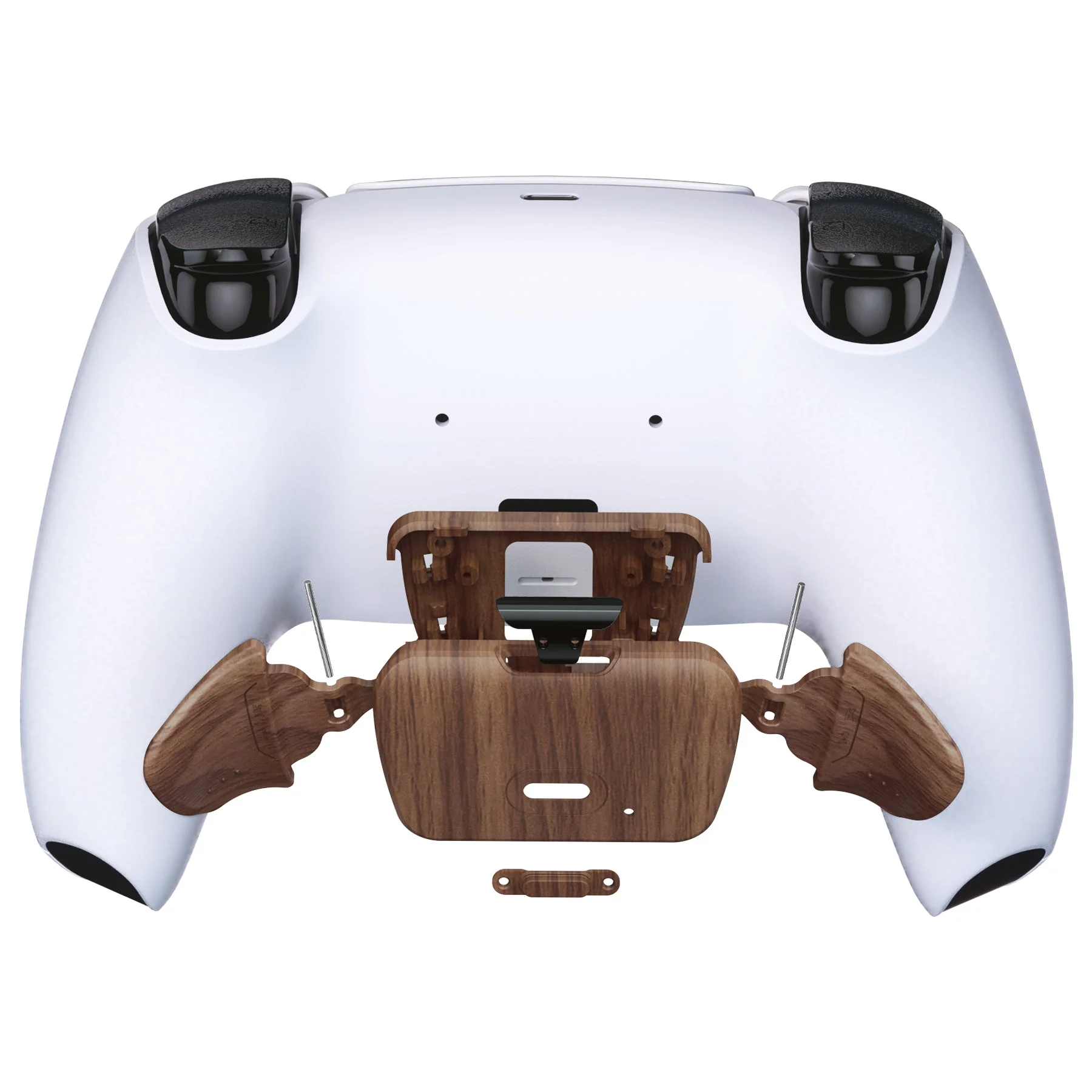 eXtremeRate Replacement Redesigned K1 K2 Back Buttons for eXtremerate RISE Remap Kit, Compatible with PS5 Controller - Wood Grain - Image 4