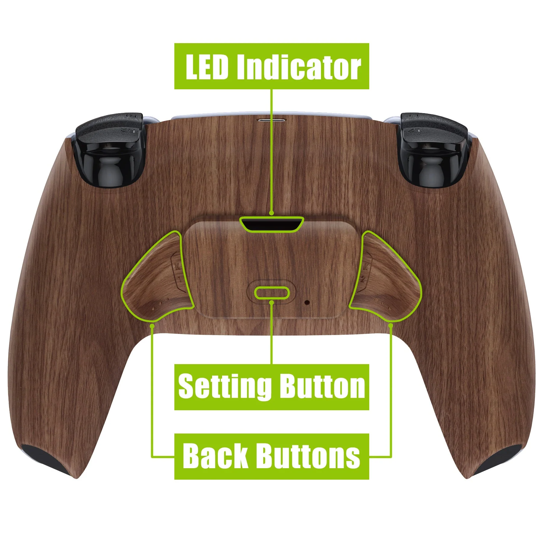 eXtremeRate Remappable Rise 2.0 Remap Kit for PS5 Controller BDM-010 & BDM-020 - Wood Grain - Image 4