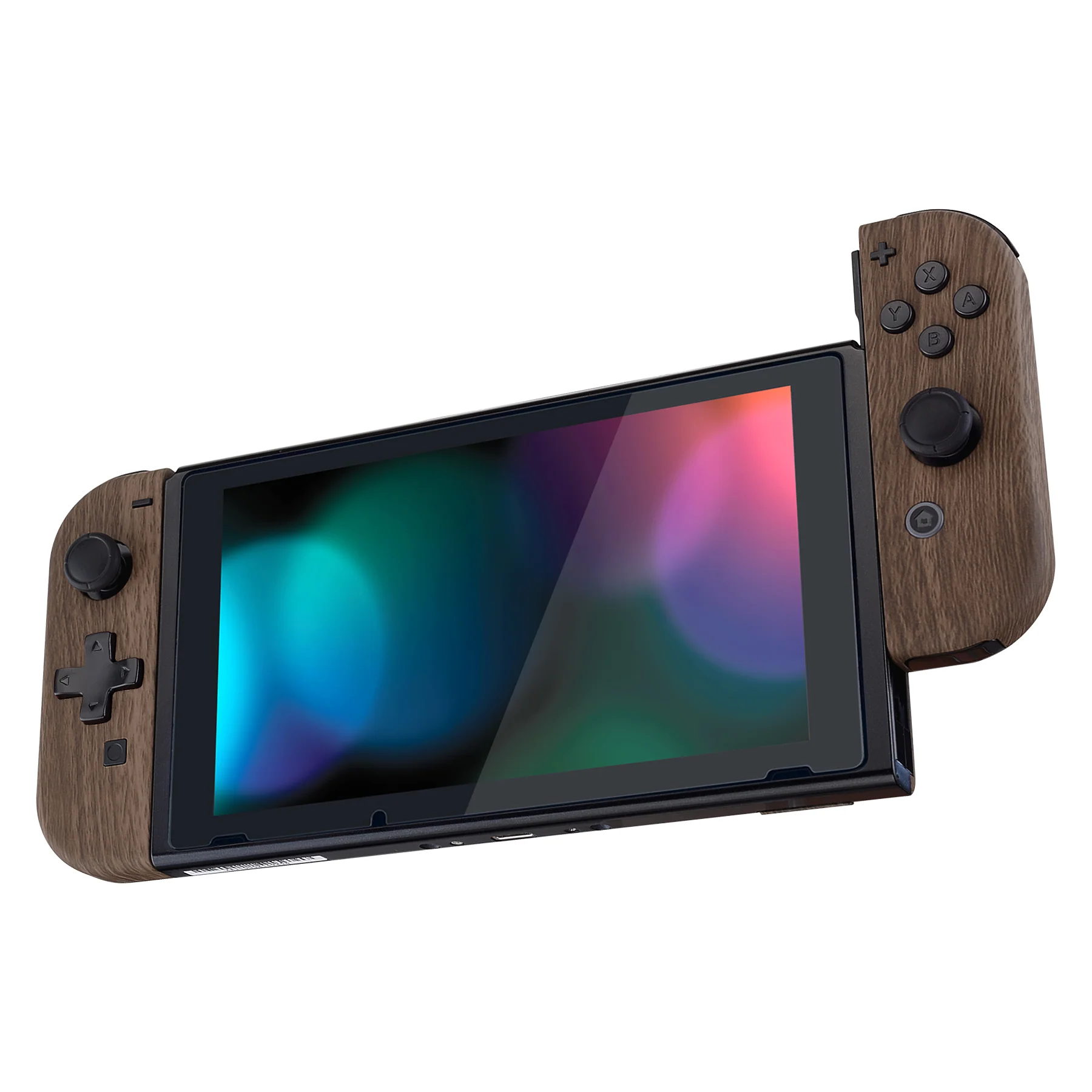 eXtremeRate Dpad Version Replacement Full Set Shell Case with Buttons for Joycon of NS Switch - Wood Grain - Image 5