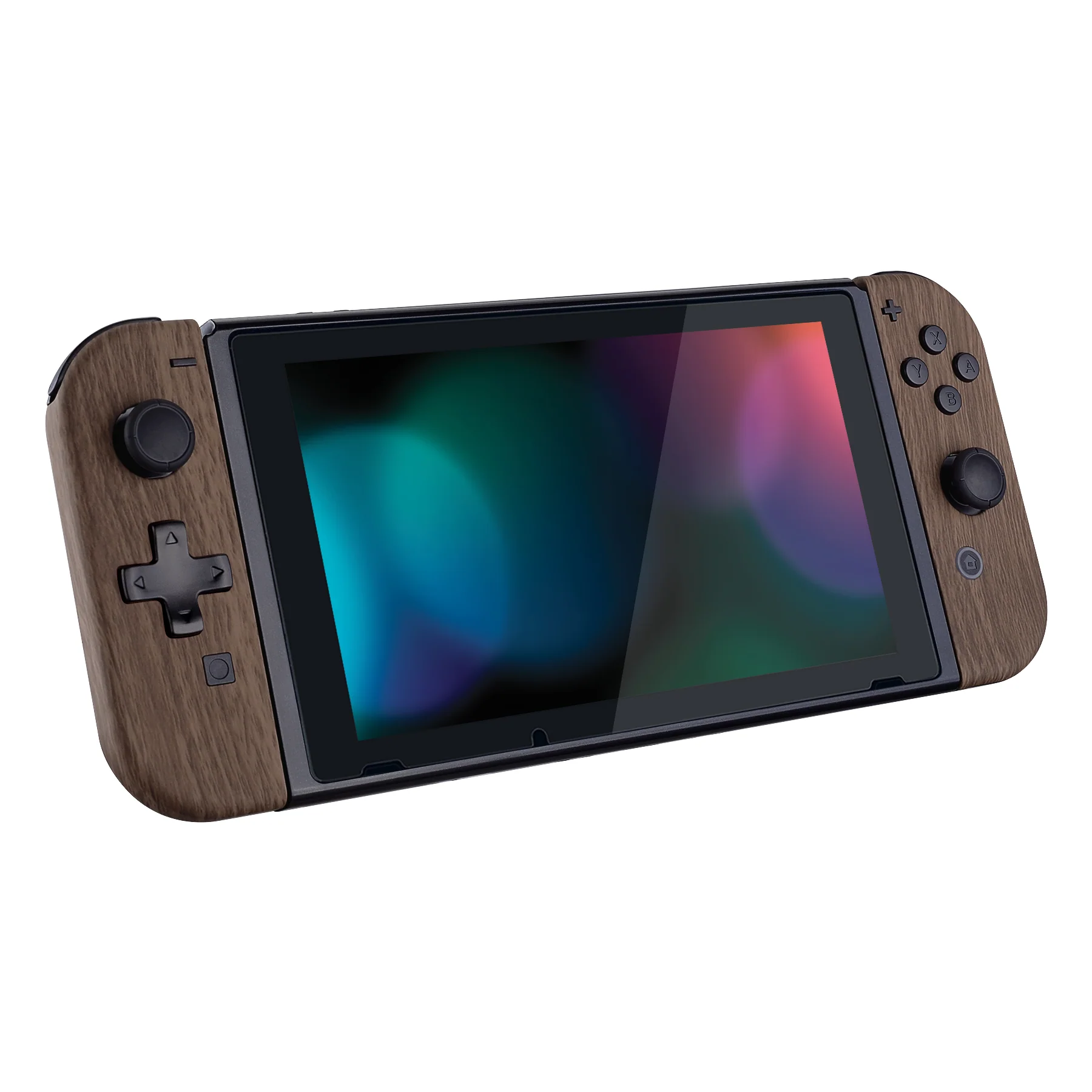 eXtremeRate Dpad Version Replacement Full Set Shell Case with Buttons for Joycon of NS Switch - Wood Grain - Image 6