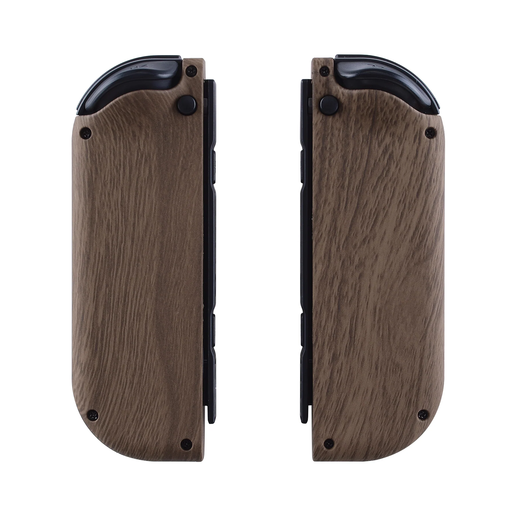eXtremeRate Dpad Version Replacement Full Set Shell Case with Buttons for Joycon of NS Switch - Wood Grain - Image 9