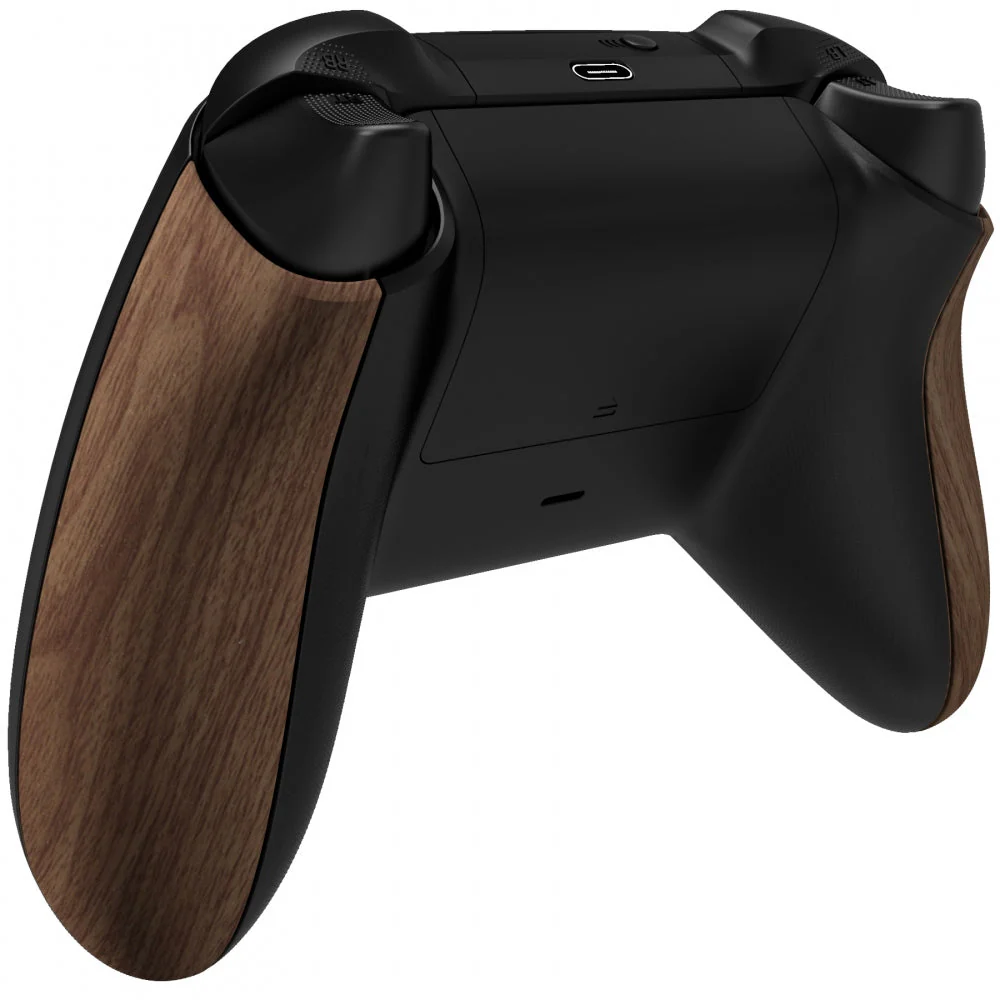 eXtremeRate Replacement Non-Slip Side Rails Grip Back Panels for Xbox Series X & S Controller - Wood Grain - Image 5